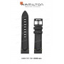 Ремешок для часов Hamilton 22/20 мм, черный, теленок, черная пряжка, Khaki Takeoff (H76776, H76786)