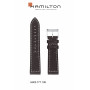 Ремешок для часов Hamilton 22/20 мм, коричневый, теленок, белая прострочка, стальная пряжка, Khaki Navy (H77706, H77715)