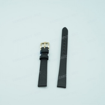 Ремешок Hirsch для часов 12/10 мм, Calf M, черный, естественная фактура, ЗЖ
