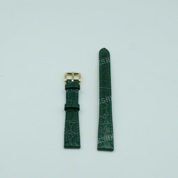 Ремешок Hirsch для часов 12/10 мм, Crocograin M, зеленый, крокодил, ЗЖ