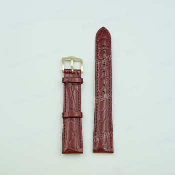 Ремешок Hirsch для часов 16/14 мм, Crocograin M, бордовый, крокодил, ЗЖ