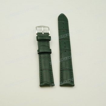 Ремешок Hirsch для часов 18/16 мм, Duke L, зеленый, аллигатор, ЗБ