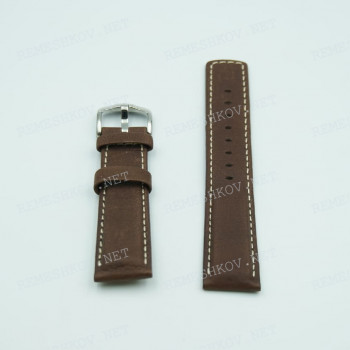 Ремешок Hirsch для часов 20/18 мм, Mariner L, коричневый, естественная фактура, ЗБ