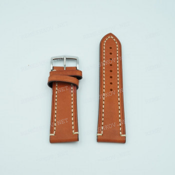 Ремешок Hirsch для часов 24/22 мм, Liberty L, коричневый, естественная фактура, ЗБ