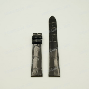 Ремешок для часов Longines 17/14 мм, черный, аллигатор, без замка