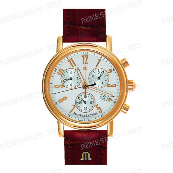 Ремешок для часов Maurice Lacroix LC1038, LC1048, 20/18 мм, коричневый, кожа, золотистый символ, ЗЖ