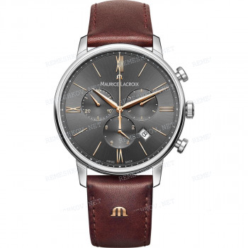 Ремешок для часов Maurice Lacroix EL1098-CHRONO, 20/18 мм, коричневый, кожа, золотистый символ, без замка