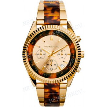 Браслет для часов Michael Kors MK5963, 22 мм, золотистый/коричневый, прямой