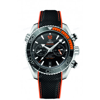 Ремешок для часов Omega, чёрный/оранжевый, резиновый, 22/20, интегрированный, под клипсу, длина 100/95, SE PO M C-A O (2153)