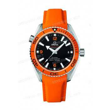 Ремешок для часов Omega, оранжевый. резиновый, 20/18, интегрированный, под клипсу, длина 100/95, SE NEW PO 600M 42MM (2323)
