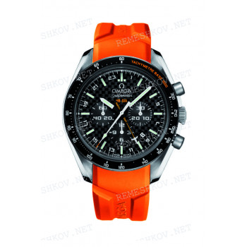 Ремешок для часов Omega, оранжевый, резиновый, 21/18, интегрированный, под клипсу, длина 100/93.3, SP SOLAR IMPULSE HB-SIA GMT N.E. (3219)