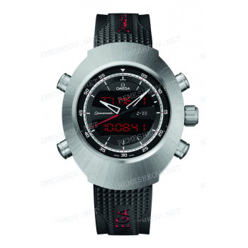 Ремешок для часов Omega, чёрный, резиновый, 21/20, интегрированный, под клипсу, длина 89/81.10, SP Z-33 QUARTZ (3259)