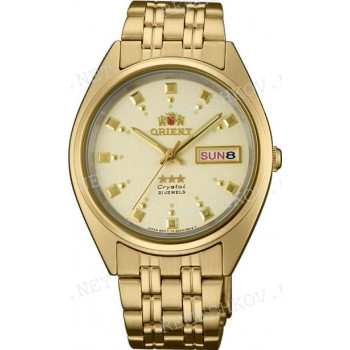 Браслет для часов Orient AB00-A0, EM04-A0, 19 мм, золотистый, дугой под корпус