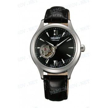 Ремешок для часов Orient DB0A-Q0, ER2K-Q0, 17/16 мм, черный, кожа, пряжка
