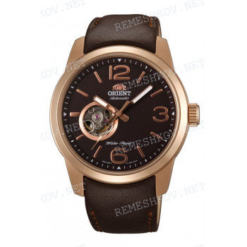 Ремешок для часов Orient DB0C-D0, 22/20 мм, коричневый, кожа, заостренный тип, пряжка