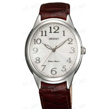 Ремешок для часов Orient QCBC-Q0, 18/16 мм, коричневый, кожа, под корпус, 15 мм ширина выступа, пряжка