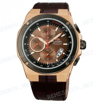 Ремешок для часов Orient TD0Y-E0, 27/22 мм, коричневый, пряжка