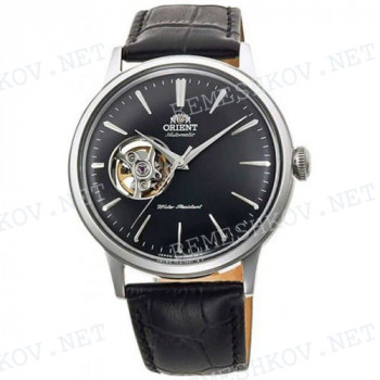 Ремешок для часов Orient RA-AC000, RA-AG000, RA-AP000, 21/18 мм, черный, кожа, пряжка