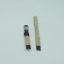 Ремешок для часов Romanson RN0391, 9/8 мм, коричневый, кожа, с вырезом, серебристая застежка