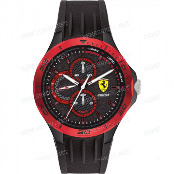 Ремешок для часов Scuderia Ferrari 26/20 мм, черный, полиуретан, под корпус с выступом, 18 мм ширина выступа, ЗБ (0830721, 0830722, 0830725, 0830821, 0830853)