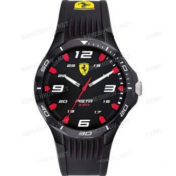 Ремешок для часов Scuderia Ferrari 25/20 мм, черный, полиуретан, под корпус с выступом, 18 мм ширина выступа, ЗБ (0830828, 0870047)