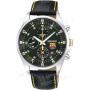Ремешок для часов Seiko 7T92-0MF0, 20/18 мм, черный, кожа, имитация крокодила, желтая прострочка, ЗБ