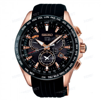 Ремешок для часов Seiko 8X82-0AF0, 8X53-0AC0, 8X42-0AE0, 22/20 мм, черный, полиуретан, ЗР