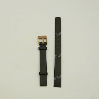 Ремешок для часов Skagen SKW2009, 11/11 мм, черный, кожа, прямой на винты, МО7, ЗР (АНАЛОГ)
