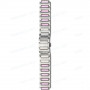 Браслет Swarovski для часов 1047349, 20 мм, серебристый/розовый, сталь, прямой с выступом, 12 мм ширина выступа