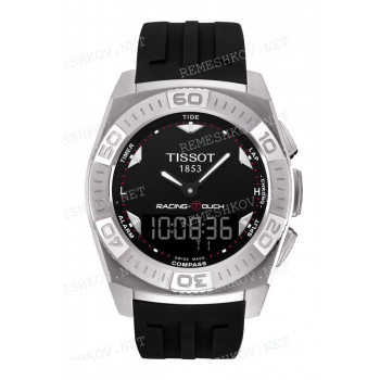 Ремешок для часов Tissot 23/20 мм, черный, резиновый, интегрированный, без замка, RACING-TOUCH (T002.520)
