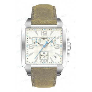Ремешок для часов Tissot 22/18 мм, светло-коричневый, теленок, стальная клипса, QUADRATO (T005.517)