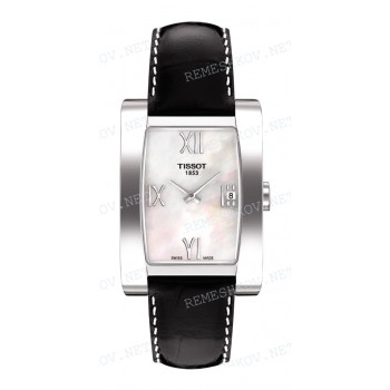 Ремешок для часов Tissot 15/14 мм, черный, имитация крокодила, стальная клипса, GENEROSI-T (T007.309)