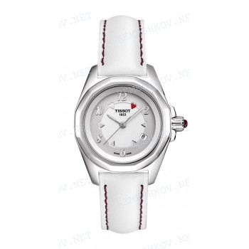 Ремешок для часов Tissot 14/12 мм, белый, теленок, красная прострочка, без замка, PRC100 VALEN (T008.010)