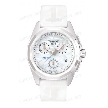 Ремешок для часов Tissot, белый, силикон, интегрированный, стальная клипса, PRC 100 (T008.217)