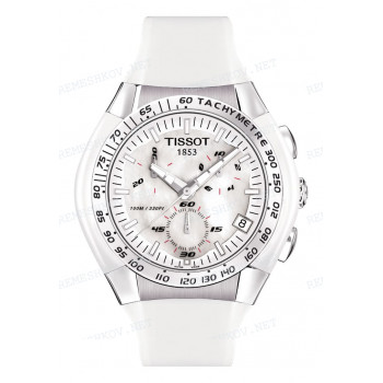 Ремешок для часов Tissot, белый, резиновый, интегрированный, без замка, T-TRACX (T010.417)