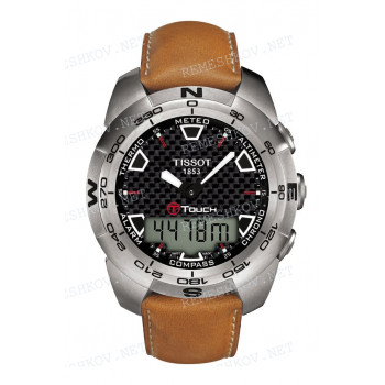 Ремешок для часов Tissot 21/20 мм, светло-коричневый, теленок, без замка, T-TOUCH EXPERT (T013.420)