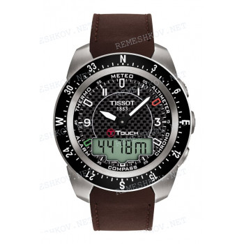 Ремешок для часов Tissot 21/20 мм, коричневый, под корпус, без замка, T-TOUCH EXPERT (T013.420)