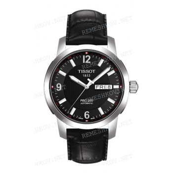 Ремешок для часов Tissot 19/18 мм, черный, имитация крокодила, стальная клипса, PRC 200 (T014.430, T171.526)