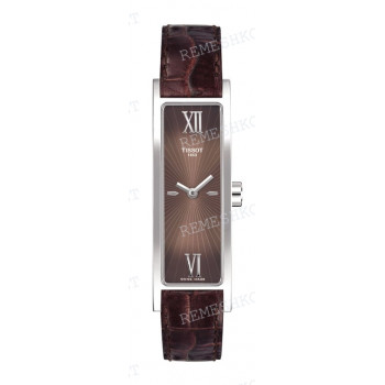 Ремешок для часов Tissot 11/10 мм, коричневый, имитация крокодила, без замка, HAPPY CHIC (T015.309)