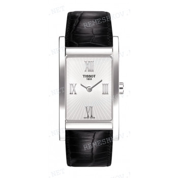 Ремешок для часов Tissot 18/16 мм, черный, имитация крокодила, без замка, длина 110/68, HAPPY CHIC (T016.309)