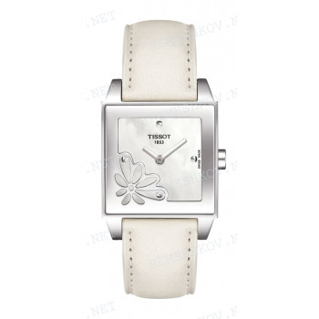 Ремешок для часов Tissot 16/16 мм, белый, теленок, стальная клипса, FABULOUS GARDEN (T017.309)
