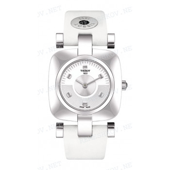 Ремешок для часов Tissot, белый, теленок, с вырезом, без замка, ODACI-T (T020.309)
