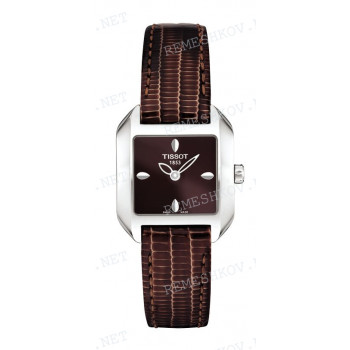 Ремешок для часов Tissot 14/14 мм, коричневый, имитация ящерицы, стальная клипса, T-WAVE (T021.215)
