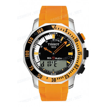 Ремешок для часов Tissot, оранжевый, силикон, стальная клипса, SEA-TOUCH (T026.420)