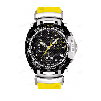 Ремешок для часов Tissot, желтый, резиновый, стальная клипса, T-RACE (T027.417)