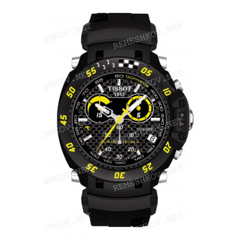 Ремешок для часов Tissot, черный, резиновый, интегрированный, черная клипса, T-RACE GP09 LTD (T027.417)
