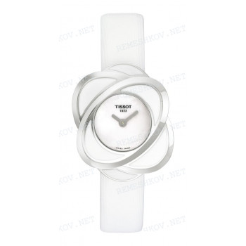 Ремешок для часов Tissot 12/12 мм, белый, сатин, стальная клипса, FLOWER POWER (T031.555)