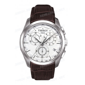 Ремешок для часов Tissot, коричневый, XS, имитация крокодила, интегрированный, стальная клипса, COUTURIER (T035.439, T035.617)