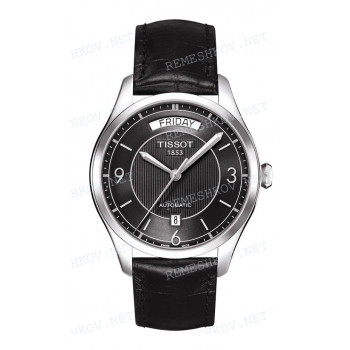Ремешок для часов Tissot 19/18 мм, черный, XL, имитация крокодила, стальная пряжка, T-ONE (T038.430)