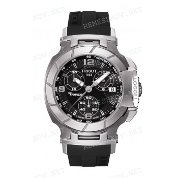 Ремешок для часов Tissot 17/16 мм, черный, резиновый, интегрированный, стальная клипса, T-RACE (T048.217)